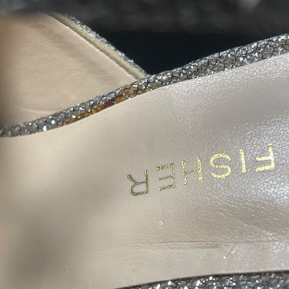 Marc Fisher Nagida Silver Sparkly Heels Women 6M Pointed Toe Stiletto Dress Shoe - Picture 10 of 16